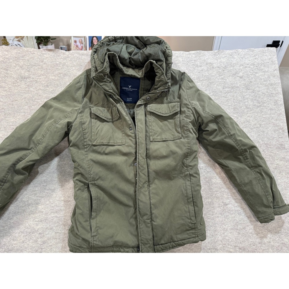 American Eagle Outfitters Womens XS Olive Green Hooded Utility Parka Jacket